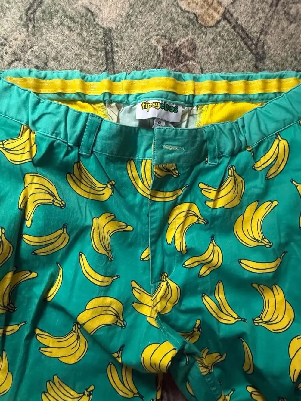 Tipsy Elves Men's Havana Banana Print Golf Pants